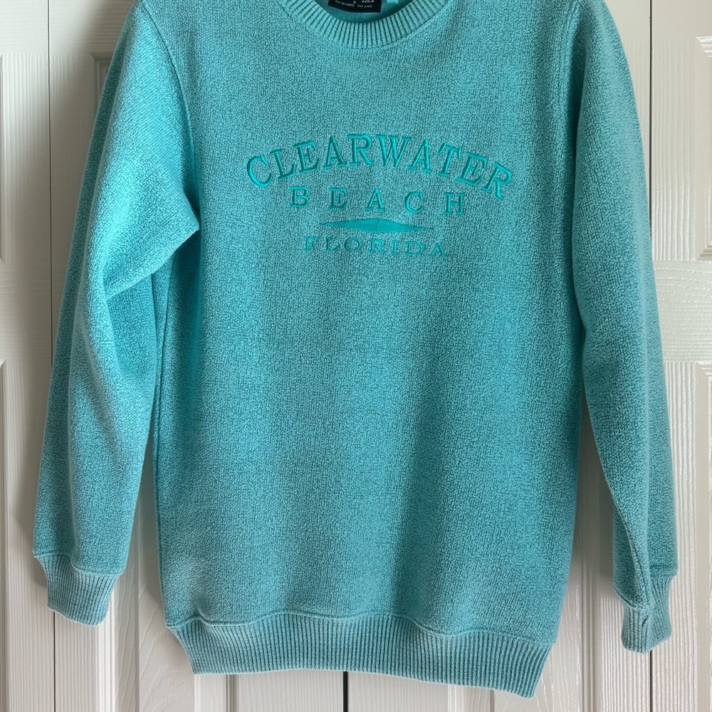 NWOT Clearwater Beach Turquoise Crewneck Sweater